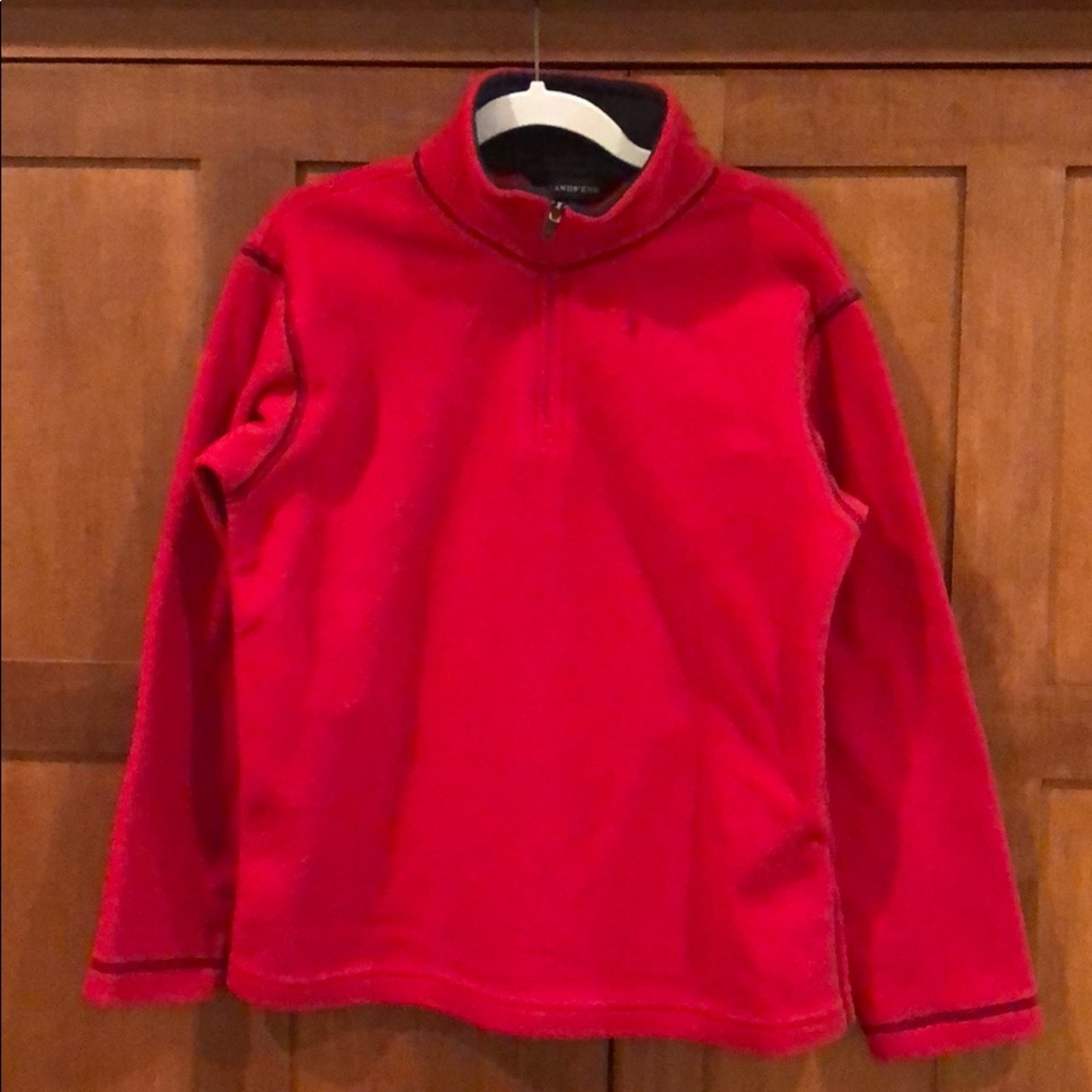 Red with Black Lands’ End Fleece ZIP